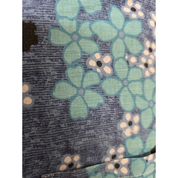 UNTUCKit Shirt Mens Large Blue Floral Hawaiian Short Sleeve Linen Cotton Casual - Picture 3 of 10